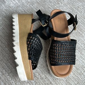 Women’s Alba Platform Heels- Universal Thread Black, Brown and White Size 7